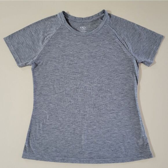 Athletic Works Women's Gray Moisture Wicking Active Short Sleeve Crewneck Tee - Picture 2 of 9